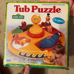 VINTAGE SESAME STREET TYCO TUB PUZZLE COMPLETE IN ORIGINAL BOX 1994